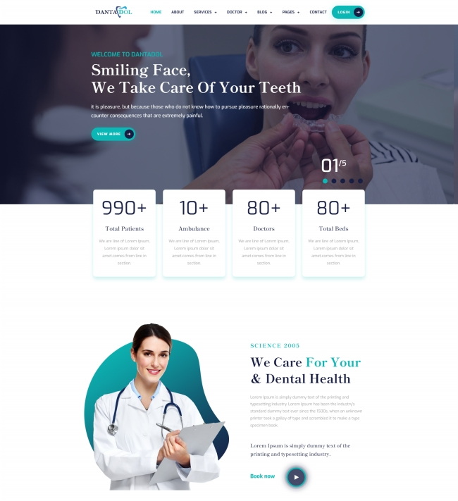 HTML静态模板-模板牙齿保健医疗服务管理网站模板下载