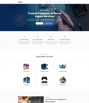 HTML5电脑手机维修服务网站模板 - 专业设备维修的HTML5模板下载