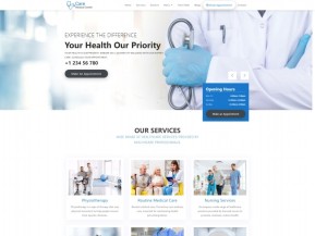 蓝色医疗保健服务管理网站模板