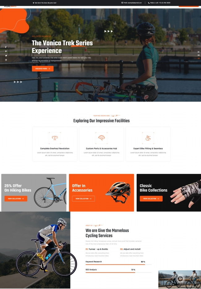 自行车购买配件服务网站模板