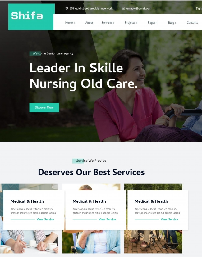 老年护理服务机构网站模板