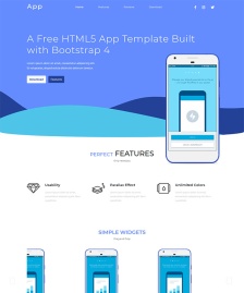 Bootstrap4手机APP网站模板
