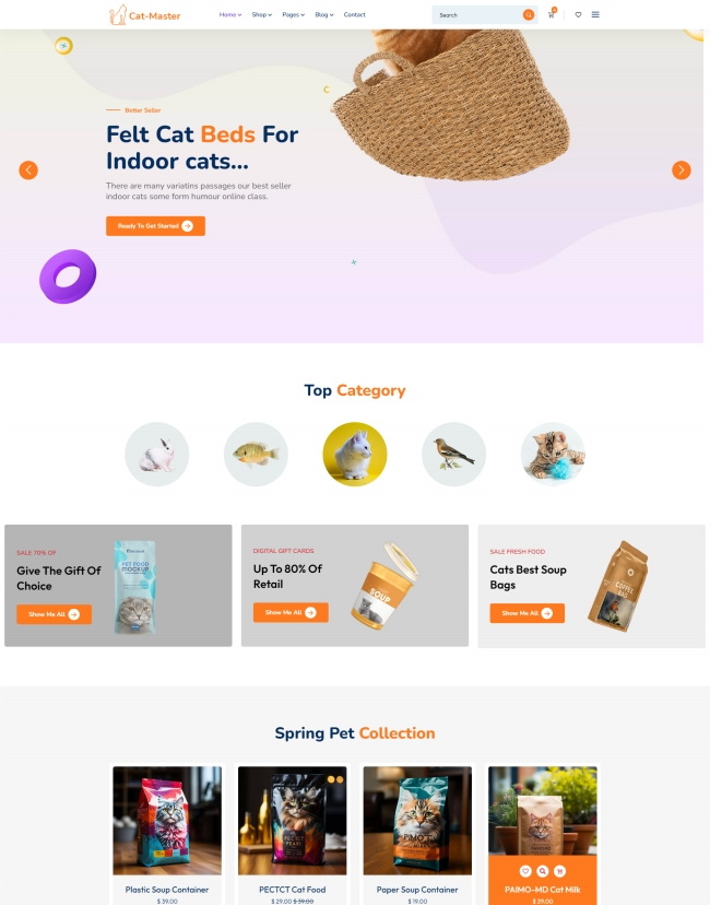 宠物猫粮在线购物网站模板