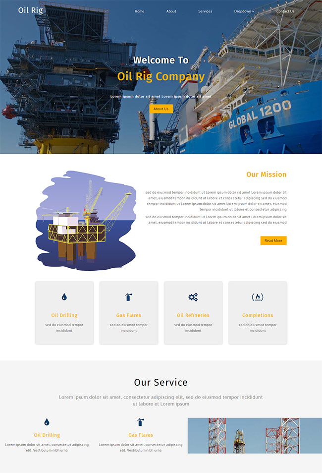 石油钻井公司网站模板