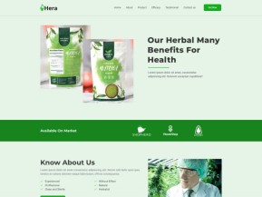 绿色风格草药茶宣传网站模板