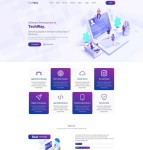 极简紫色风格IT解决方案公司网站模板