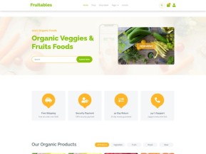 绿色健康有机蔬菜水果食品网站模板