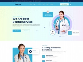 蓝色医疗牙科服务机构网站模板