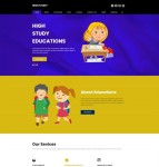 可爱卡通风格儿童教育网站模板