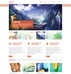 橙色扁平设计公司网页模板