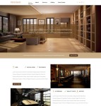 棕色室内建筑设计网站模板