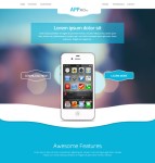 蓝色苹果手机APP网站模板