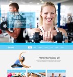 浅蓝色运动健身房网站模板