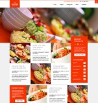 红色扁平HTML5美食模板