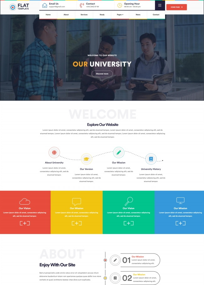 大学教育服务机构宣传网站模板