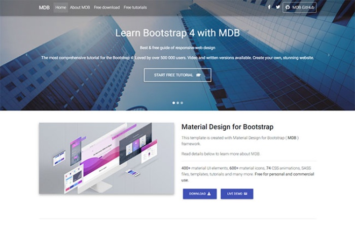 Bootstrap引导页单页模板