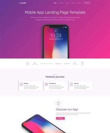 紫色移动应用app官网模板