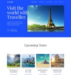 蓝色简洁旅游专题模板