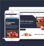 蓝色响应式新鲜水果商店单页网站HTML模板