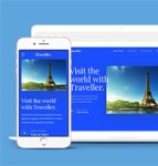 响应式蓝色简洁旅游专题网站模板