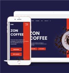 大图线条设计咖啡休闲食品企业网站模板