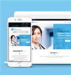 蓝色大气响应式医院医疗机构网站模板