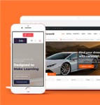 橙色大气自适应汽车销售4S店网站模板