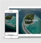 海景酒店椰树林主题套房展示HTML5网站模板