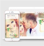 精美浪漫情侣婚礼邀请函HTML5单页模板