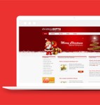 喜庆红色风圣诞礼物放送活动宣传圣诞节网站模板