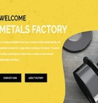 清新黄色几何金属制造工厂图文排版web网站模板