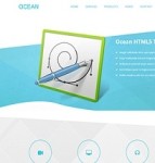 蓝色海洋风企业产品展示业务服务介绍HTML5模板