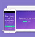 简洁紫色精美Bootstrap4网站模板