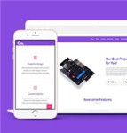 紫色APP项目展示网页模板下载