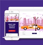 紫色大气响应式一站式商务租车平台网站模板