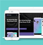 图形紫色App开发互联网公司网站模板