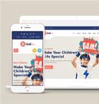 蓝色宽屏儿童教育机构企业网站模板
