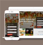 创新响应式餐厅在线预约单页网站模板