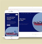 蓝色经典宽屏出海货物运输网站模板