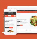 宽屏响应式美食餐厅网上订购网站静态模板