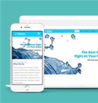 蓝色经典大气矿泉水公司网站模板