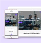 紫色卡通营销公司官网网站单页模板