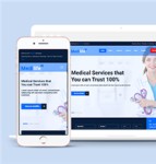 蓝色专业医疗保健服务HTML5网站模板