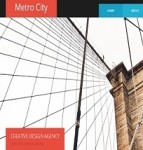 紧凑结构城市剪影创意设计机构宣传都市城网站模板