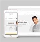 白色纯净服装销售电子商务公司网站模板