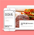 高档牛排主食餐厅饮食课程响应式网站模板