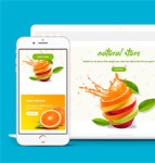 淡绿色响应式水果生鲜超市网站模板