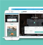 浅蓝色旅行社网站单页面HTML5模板