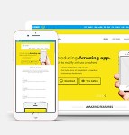 黄色风格手机APP网页HTML5模板