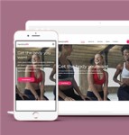 粉色宽屏减脂瘦身运动计划网站模板